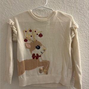 The Children's Place Cream Reindeer Sweater